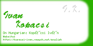 ivan kopacsi business card